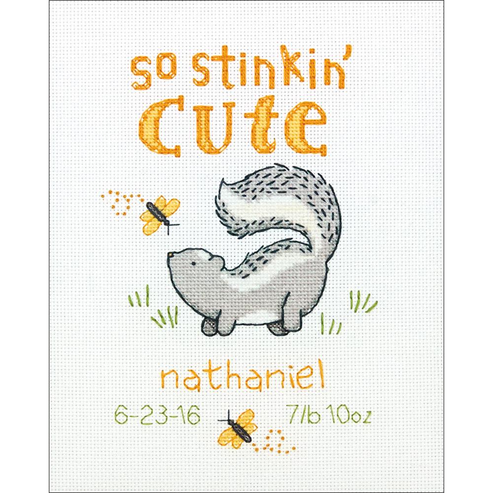 (image for) Stinkin' Cute Birth Record Counted Cross Stitch Kit